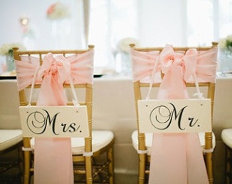 Pancarte Mr and Mrs pour chaises des mariés
