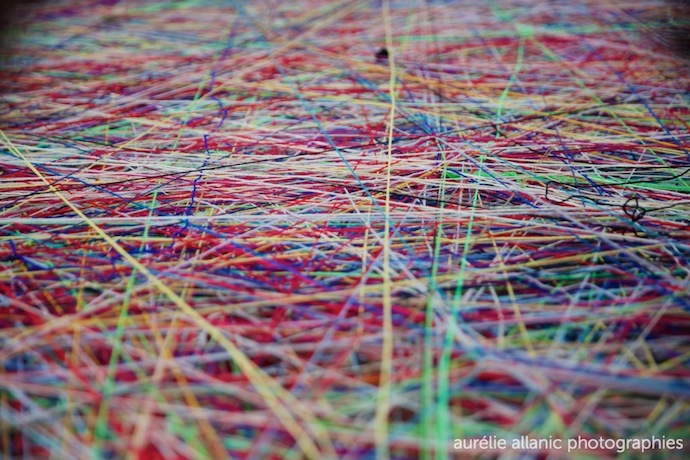 Tissage réalisé pendant un mariage