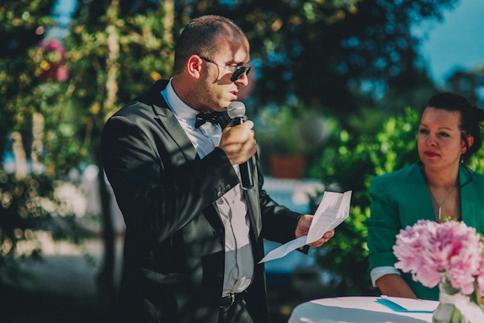 Discours du frère du marié pendant la cérémonie laïque d'Alicia et Xavier