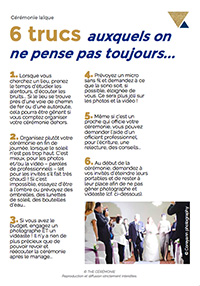 6 trucs auxquels on ne pense pas toujours quand on organise sa cérémonie laïque - THE cérémonie